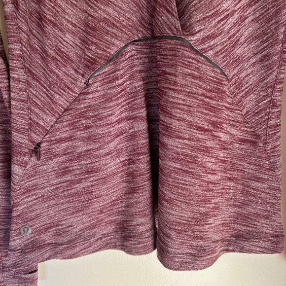 Lululemon &go Take-Off Long Sleeve, color: Heathered Bordeaux Drama, sz 8 - Picture 13 of 16